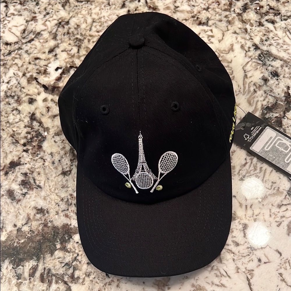 Karl Lagerfeld Black Cap with Yellow & white logo
O/S..tennis theme